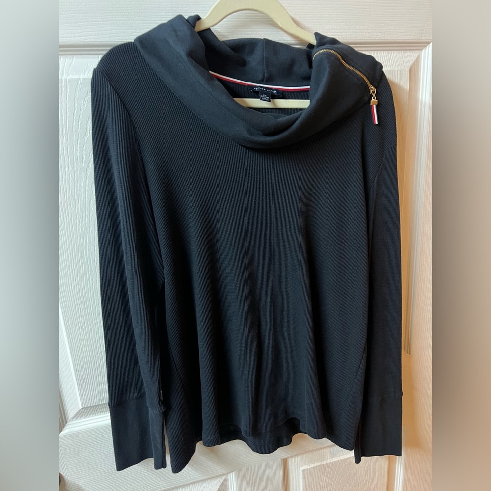 Tommy Hilfiger Navy Cowl Neck Sweater